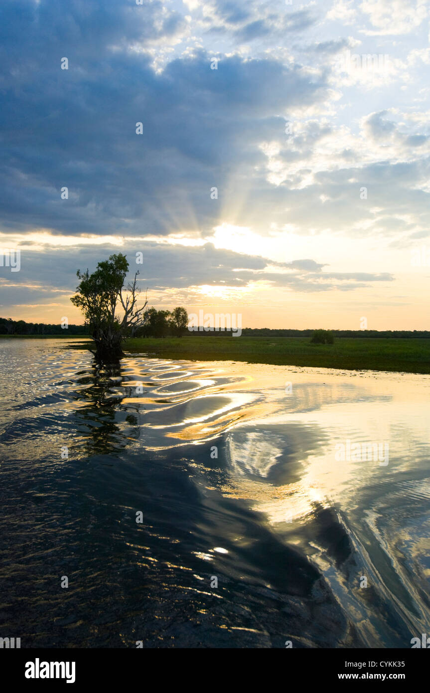 Sunset at Yellow Water Billabong, Kakadu National Park, Northern ...