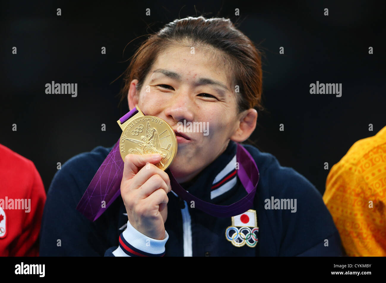 Saori Yoshida (JPN),  AUGUST 9, 2012 - Wrestling :  Women's 55kg Freestyle Medal Ceremony  at ExCeL  during the London 2012 Olympic Games in London, UK.  (Photo by Daiju Kitamura/AFLO SPORT) [1045] Stock Photo