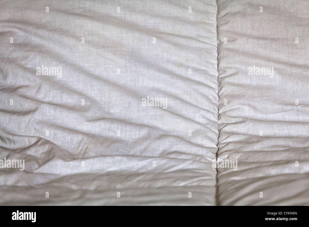 any orientation, generic white stitched bed linen texture taken at a studio in Bangalore, India Stock Photo