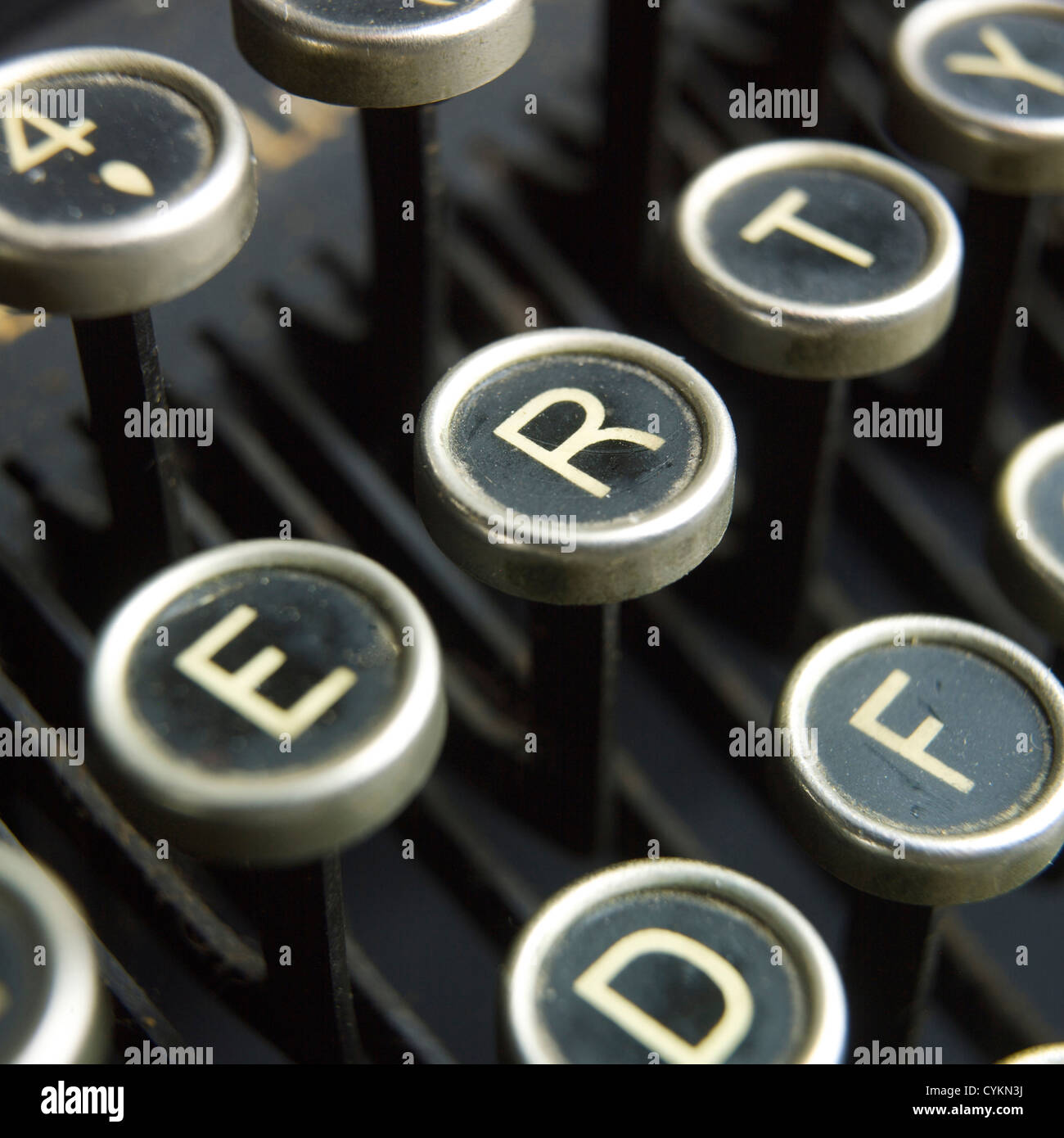 Old antique typewriter keys Stock Photo