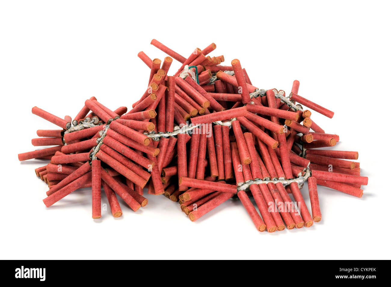 A bunch of red firecrackers Stock Photo