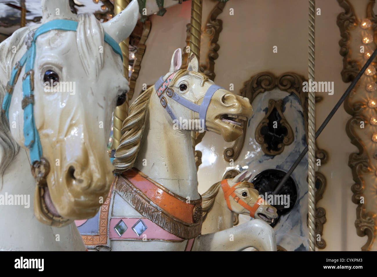 Wooden horse carousel hi-res stock photography and images - Alamy