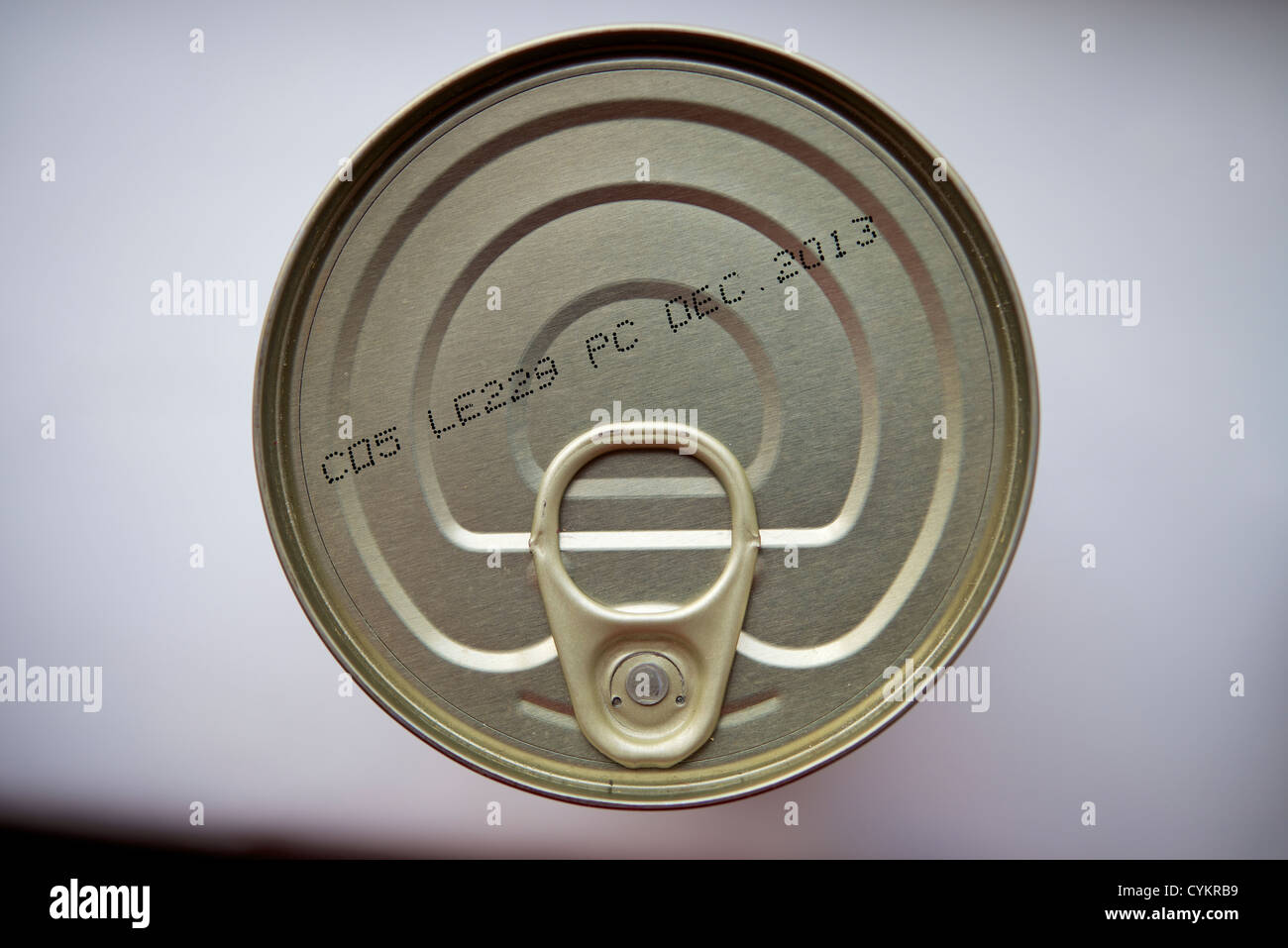 Ring Pull Can, Expiry date food Stock Photo