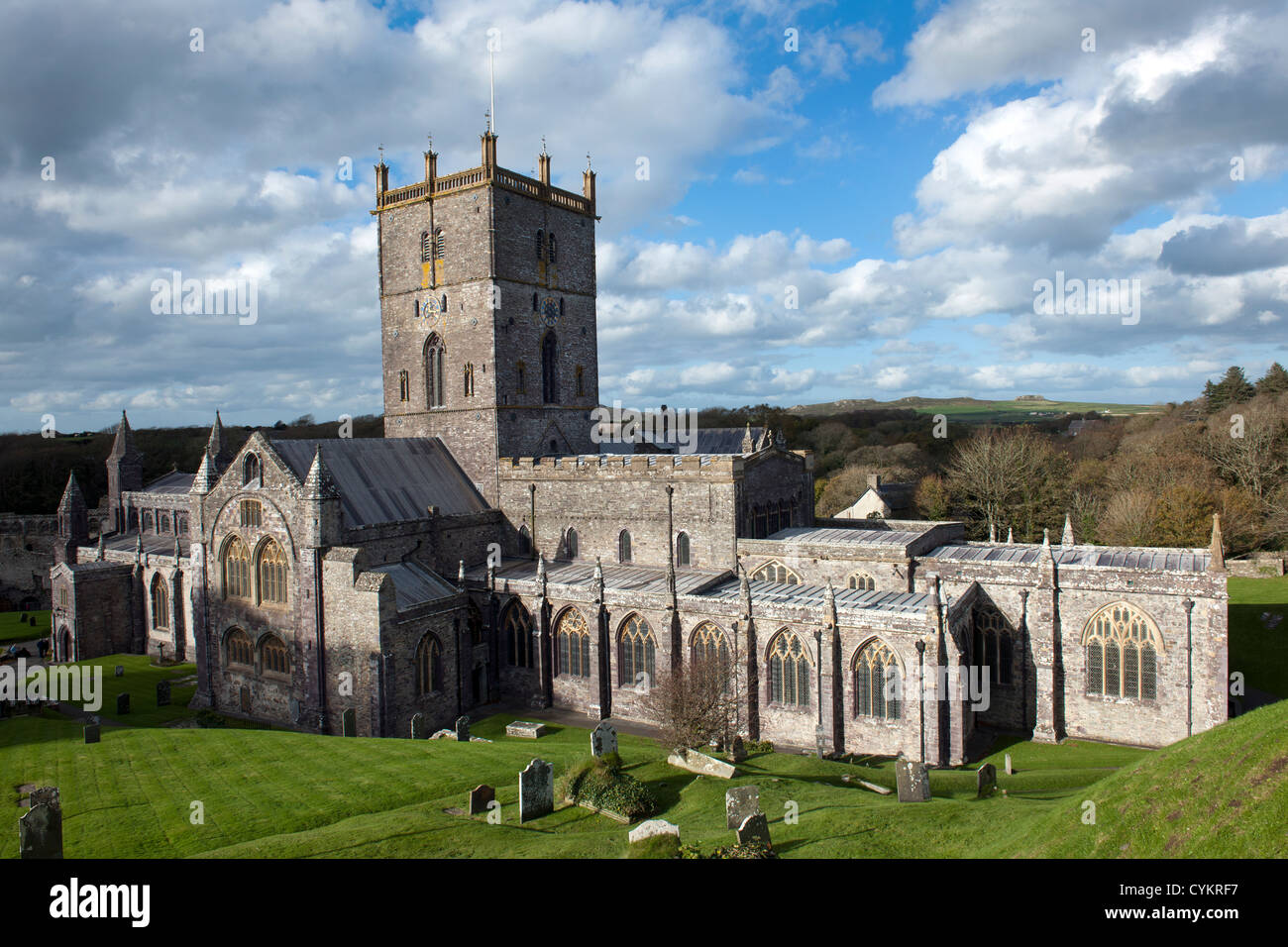 St David's Cathedral, St Davids, Pembrokeshire, West Wales, UK. Stock Photo