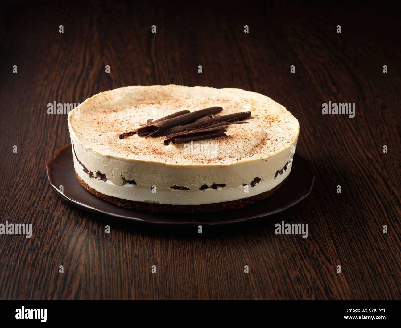 Plate of tiramisu cake Stock Photo
