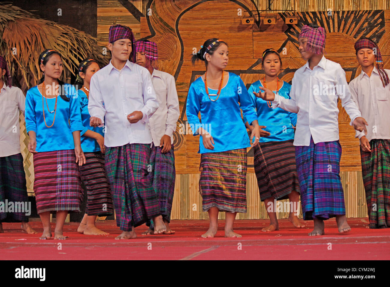 Singpho Tribes Performing at Namdapha Eco Cultural Festival, Miao, Arunachal Pradesh, India. Stock Photo