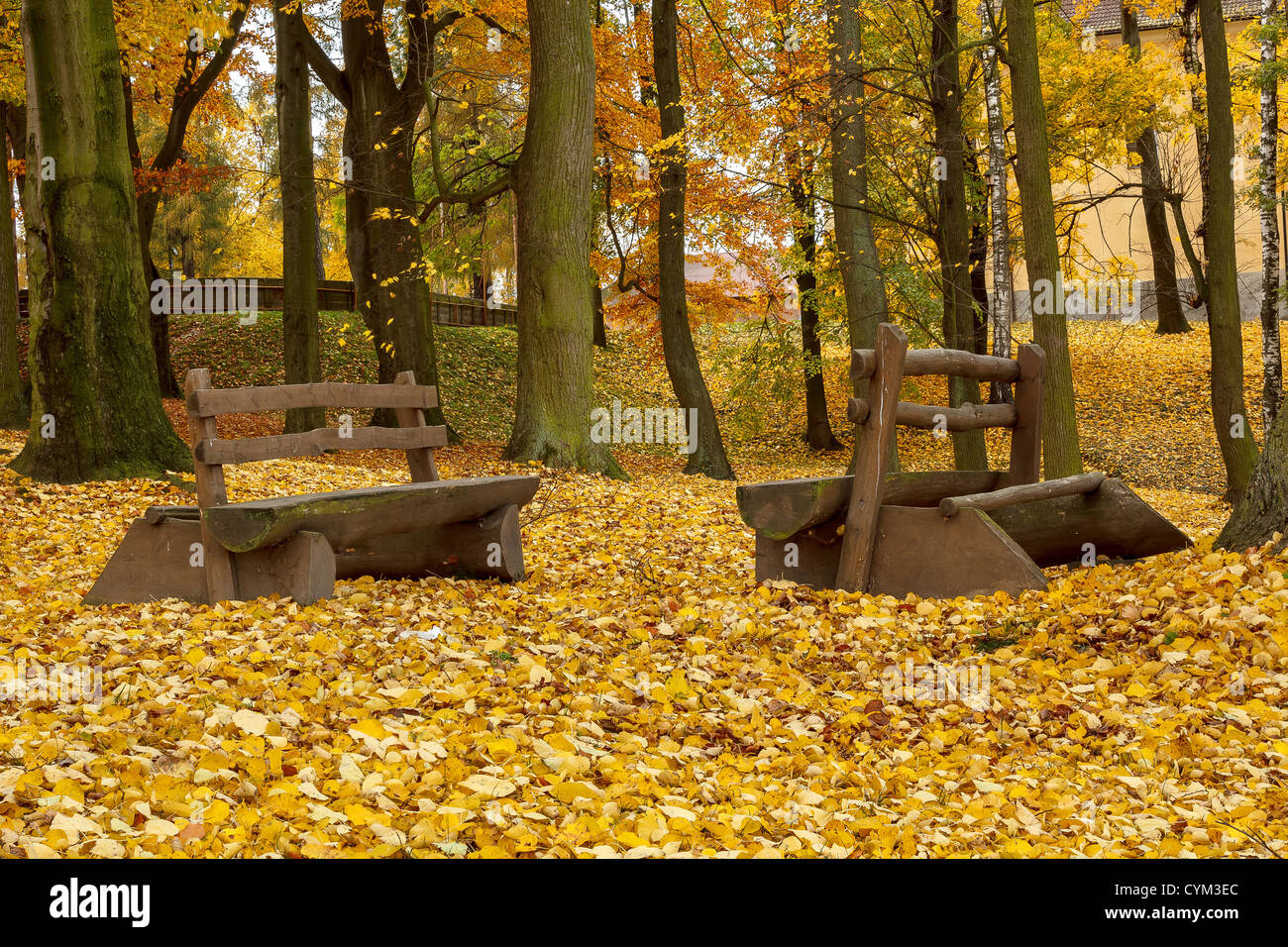 Wooden garden chair fallen hi-res stock photography and images - Alamy