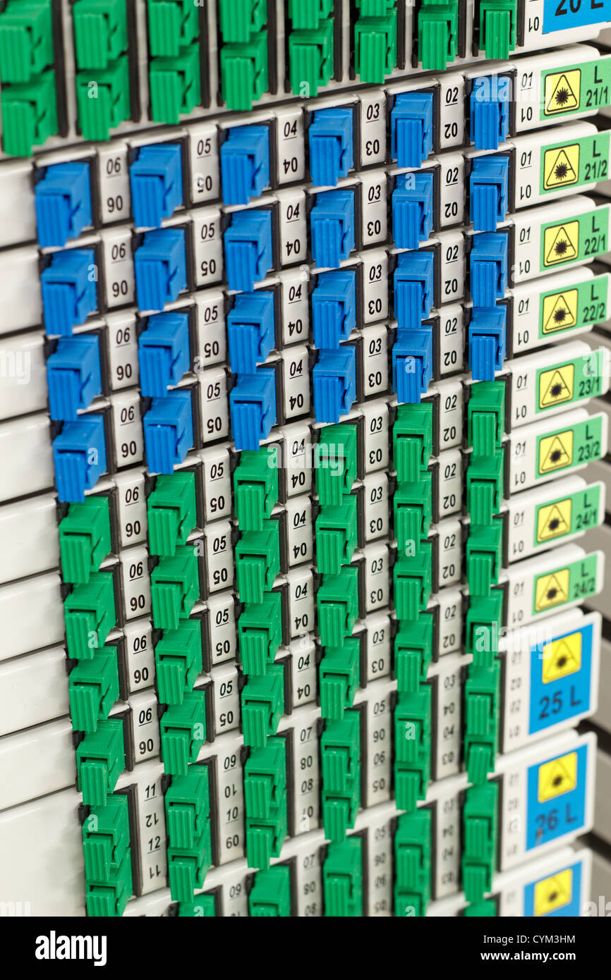 Fiber optic cable management green hires stock photography and images