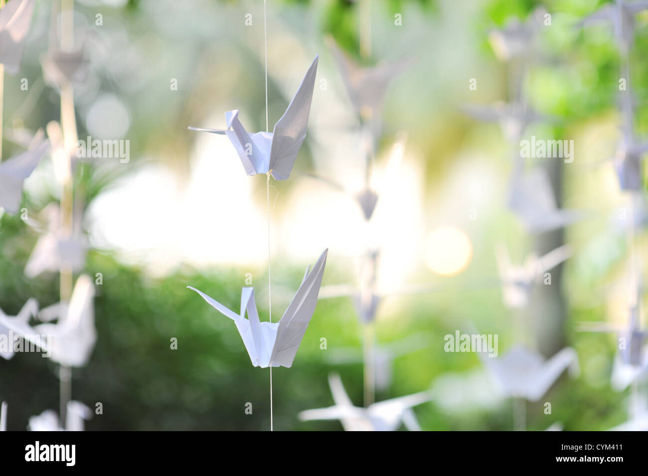 Handmade Paper Crane Decoration Hanging For Blessing Purpose Stock