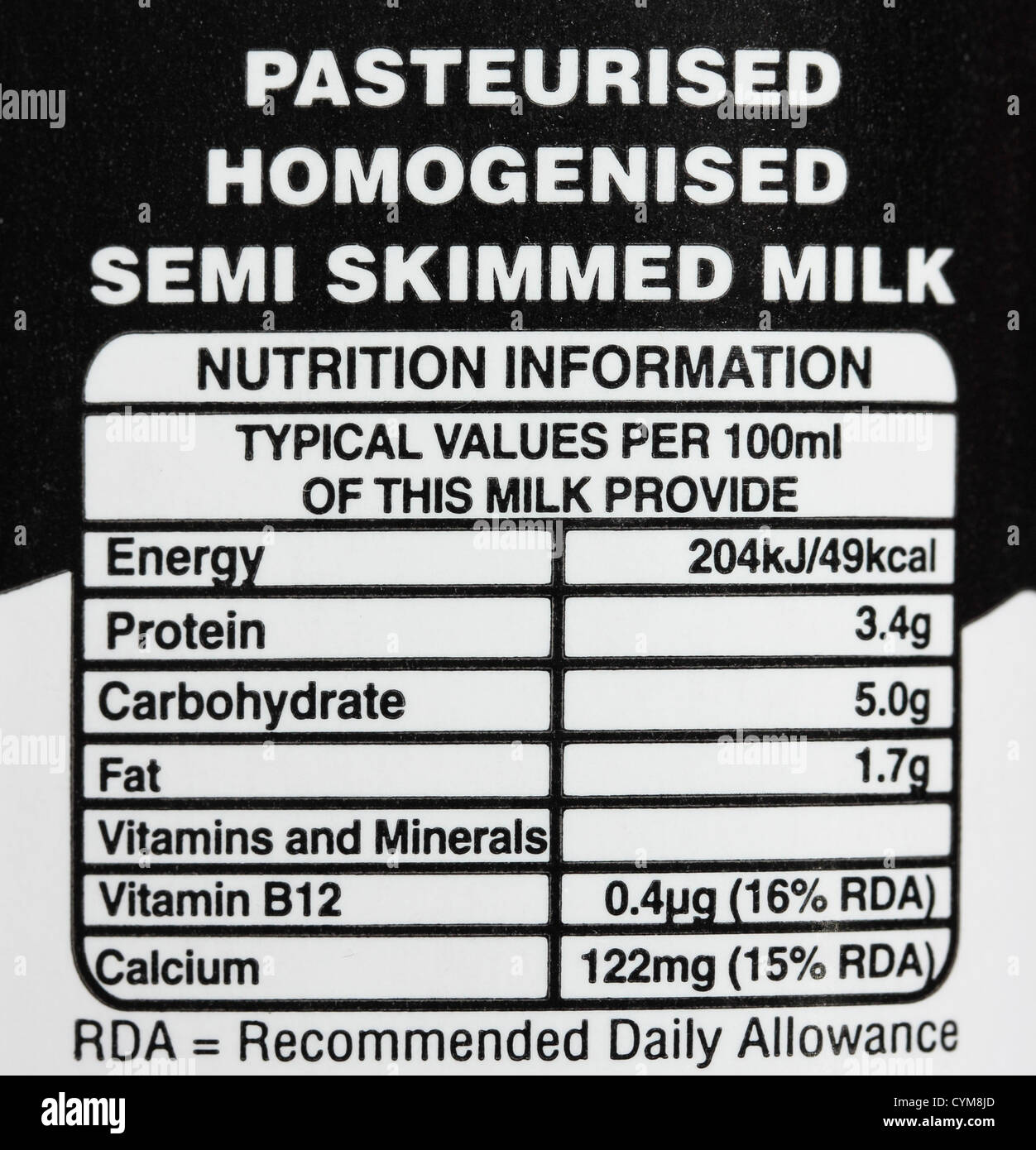 Nutritional Value Of Semi Skimmed Milk Per 100ml Besto Blog