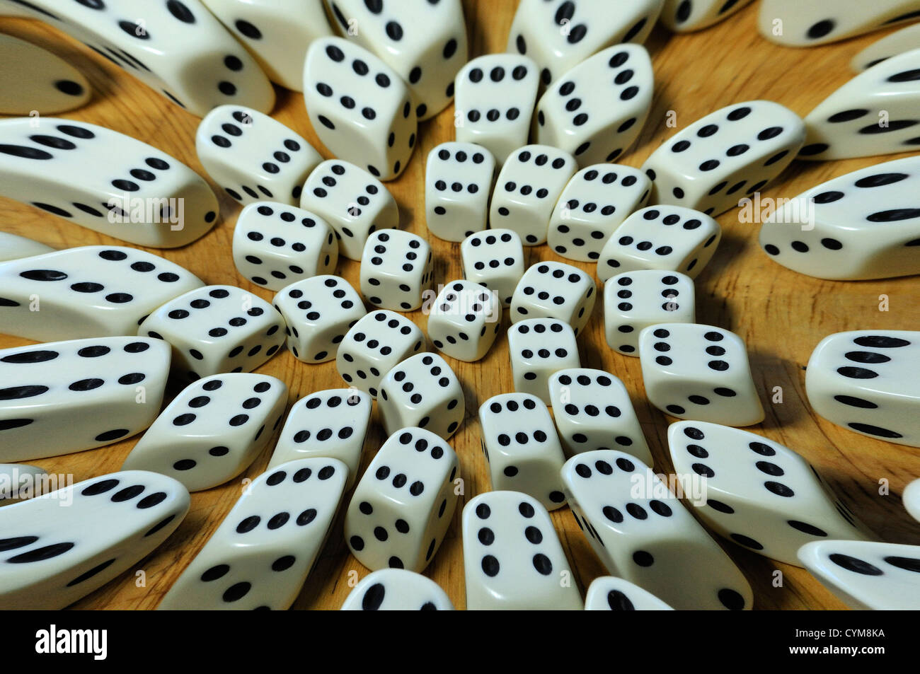 Dice all sixes Stock Photo Alamy