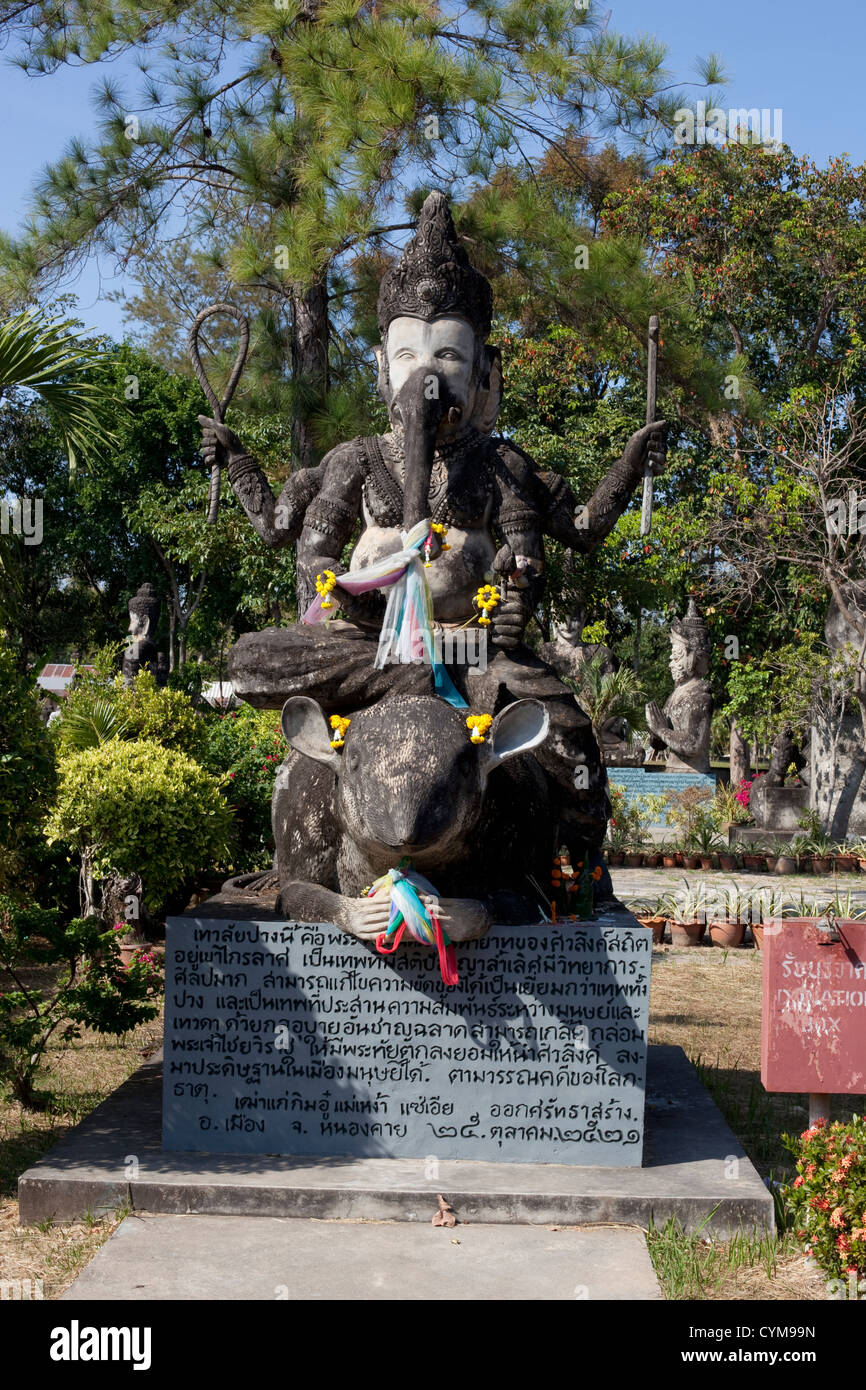 Elephant Sculpture in the Sala Kaew Ku sculpture park, Thailand Stock Photo