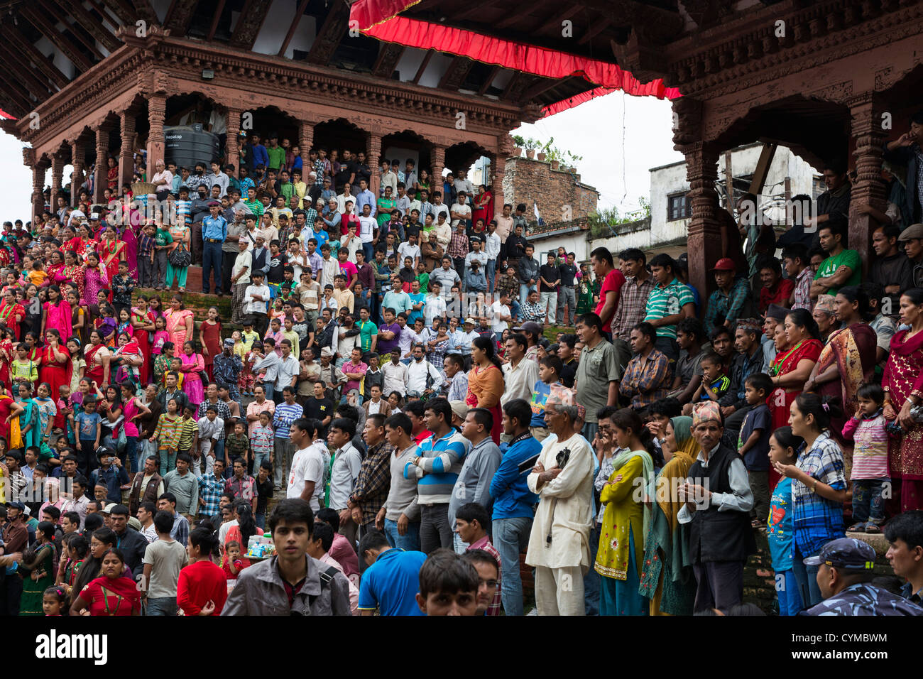Teej festival 2012 celebrated in Durbar square in Kathmandu, Nepal Stock Photo
