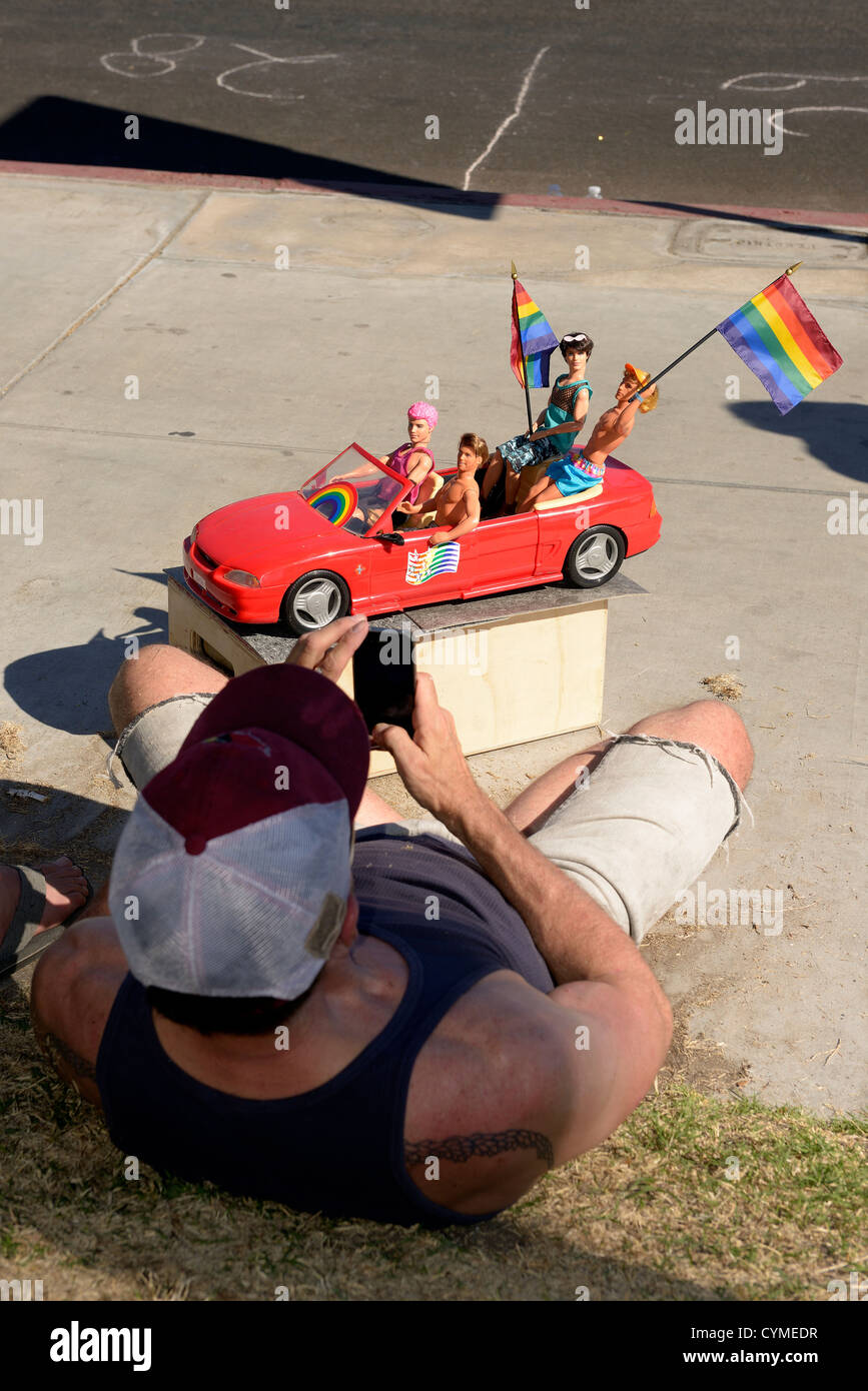 gay pride palm springs california barbie car Stock Photo