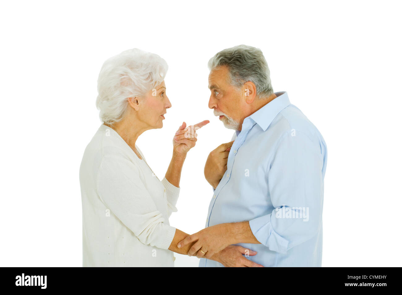 elderly couple disagreement Stock Photo