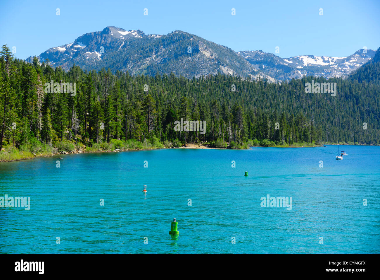 Lake Tahoe canoe or kayak paddling on the lake near Zephyr cove Stock
