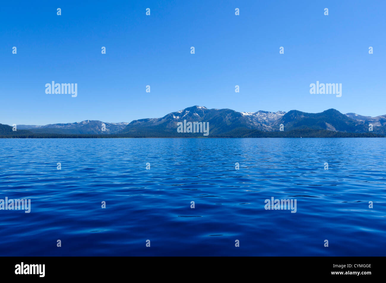 Lake Tahoe blue water and mountains Stock Photo Alamy