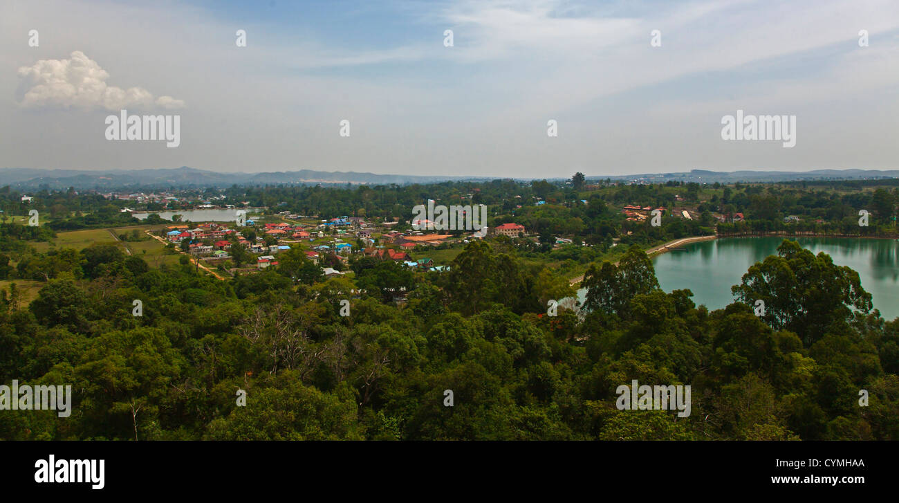 View from the NAN MYINT TOWER at the NATIONAL KANDAWGYI GARDENS of PYIN U LWIN also known as MAYMYO - MYANMAR Stock Photo
