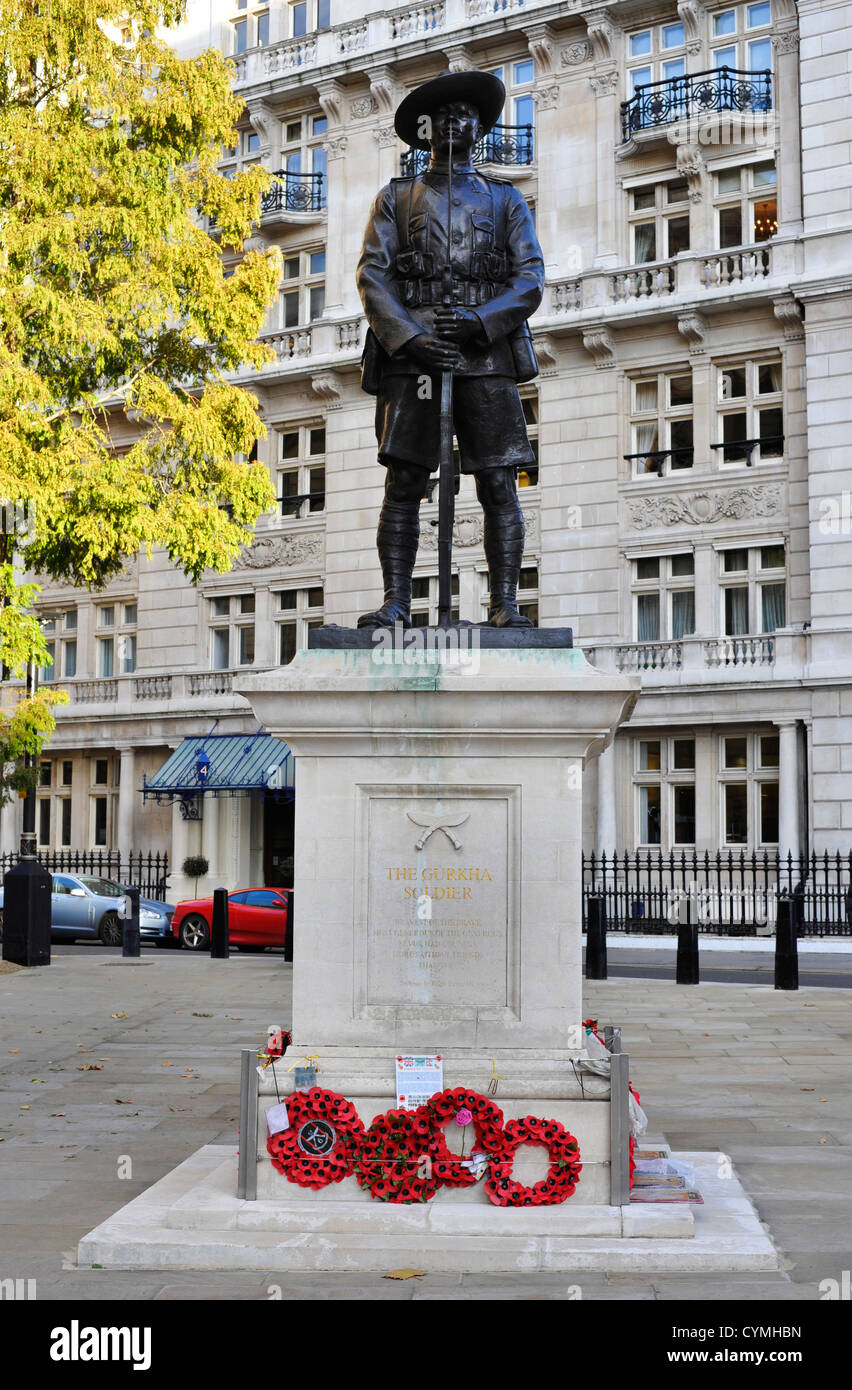 The Gurkha Soldier Memorial in London. Stock Photo