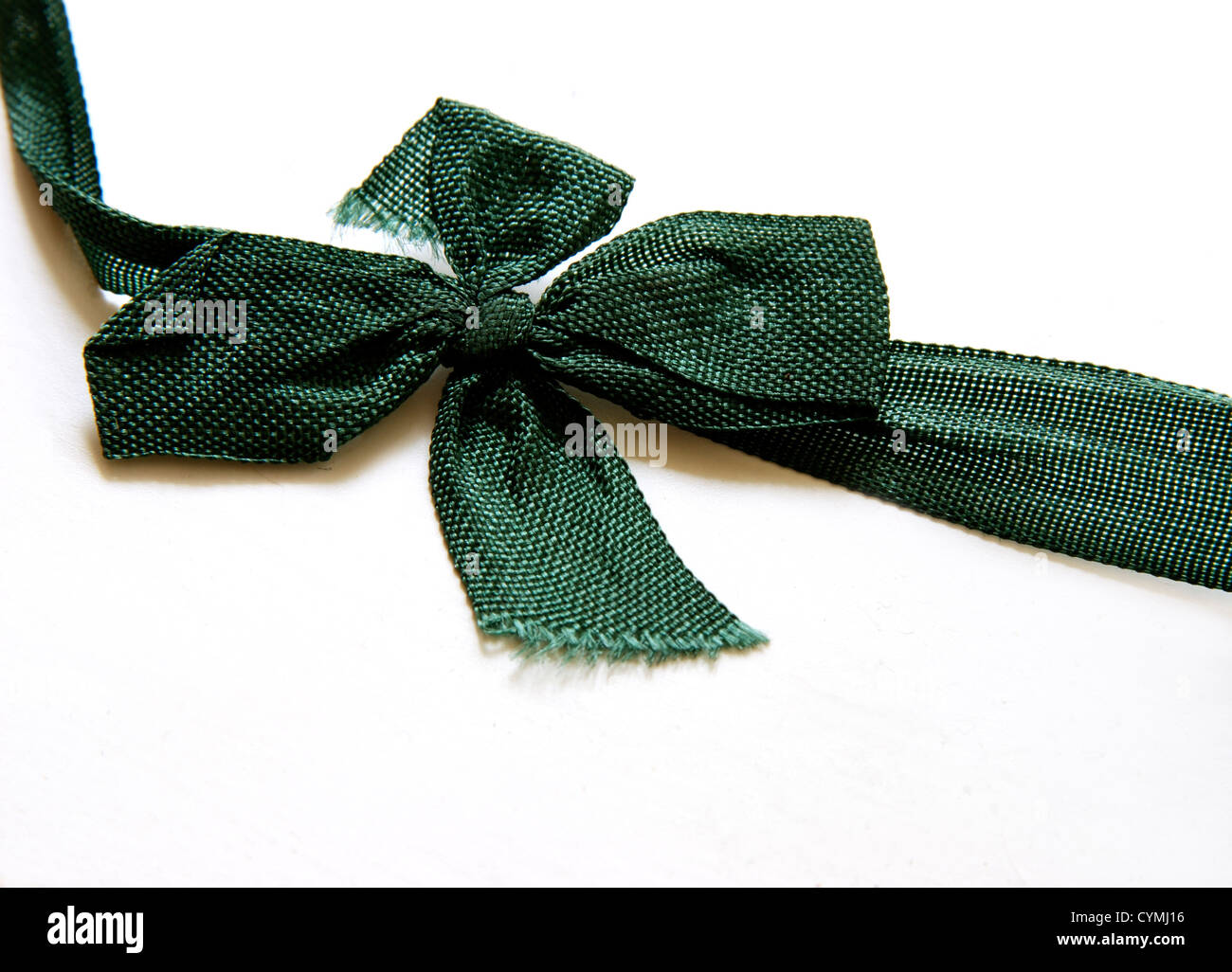 green old ribbon on white background Stock Photo