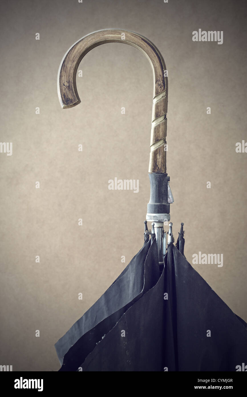 Old wooden umbrella handle Stock Photo Alamy