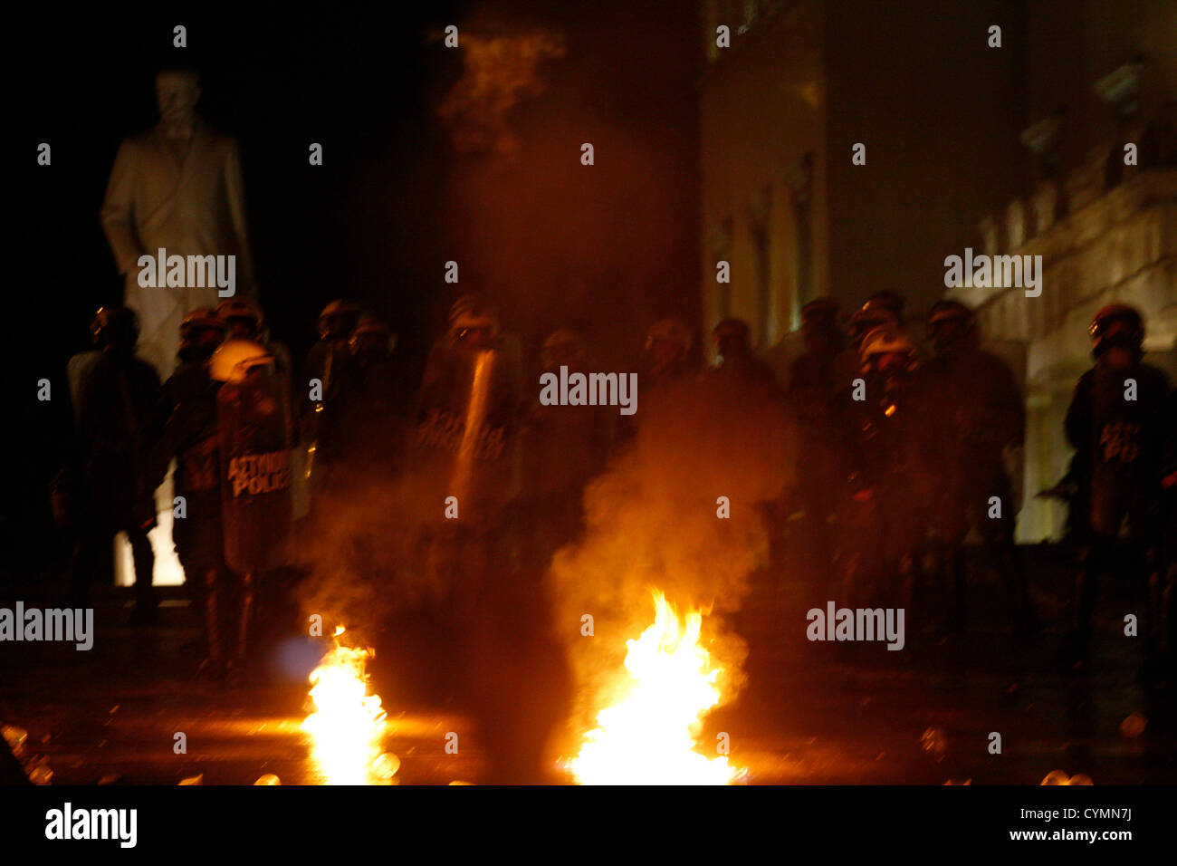Nov. 7, 2012 - Athens, Greece - Riots outside the Greek parliament ...