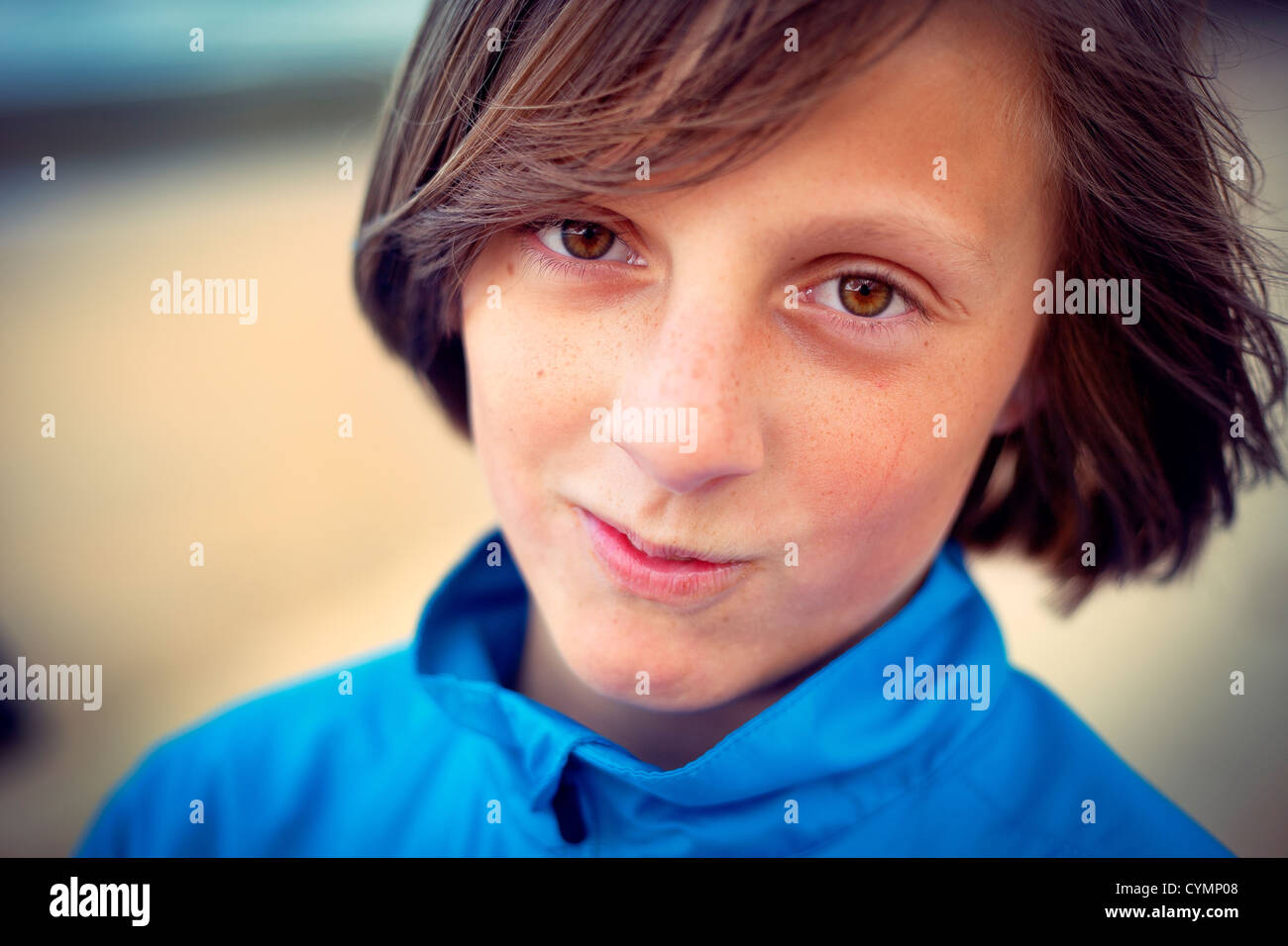 Portrait of Cute Little Boy looking at camera Stock Photo - Alamy