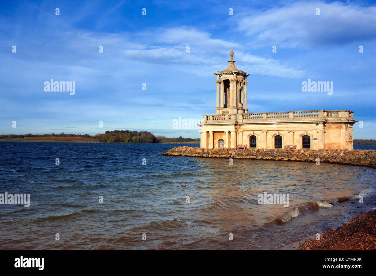 Normanton Church, Rutland UK. Saved from flooding when Rutland Water was formed in the 1970's Stock Photo