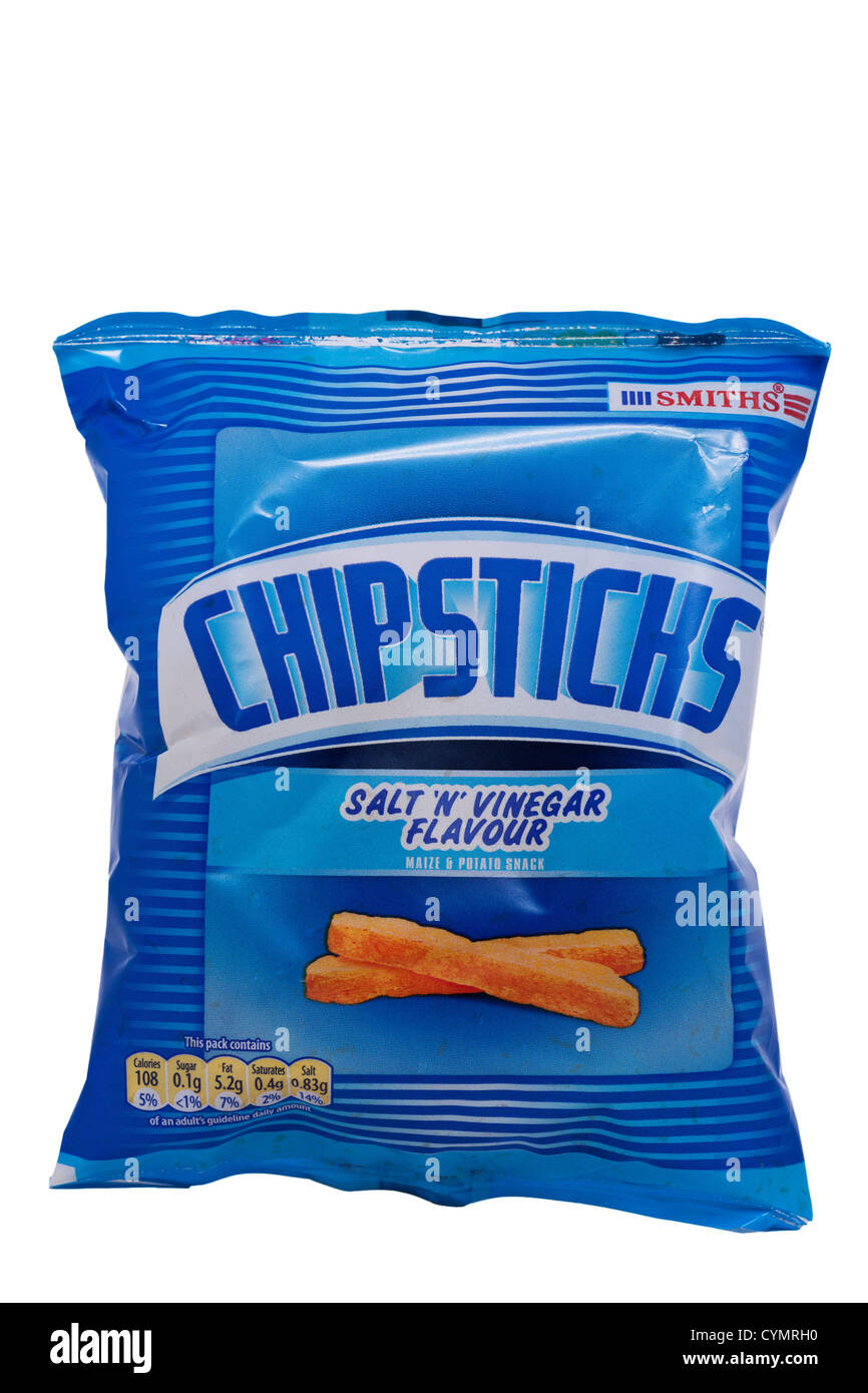 A packet of Smiths Chipsticks crisps on a white background Stock Photo