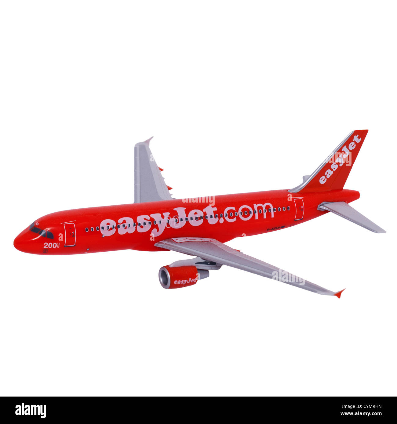 A model easyjet Airbus 320 plane on a white background Stock Photo