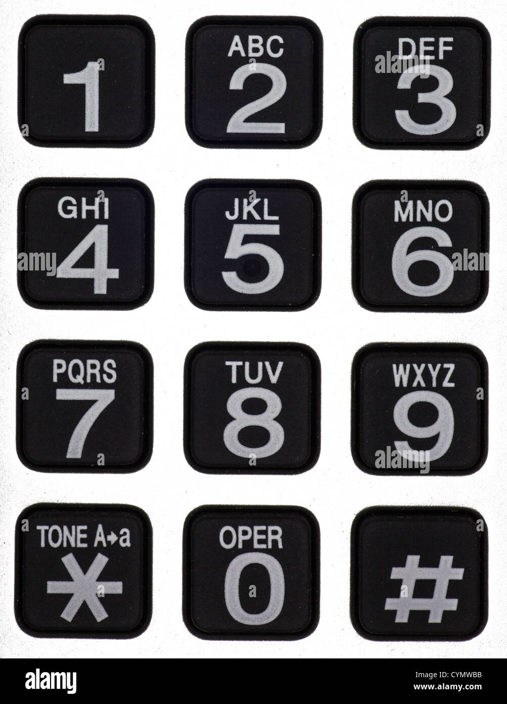 Closeup detail of telephone keypad Stock Photo