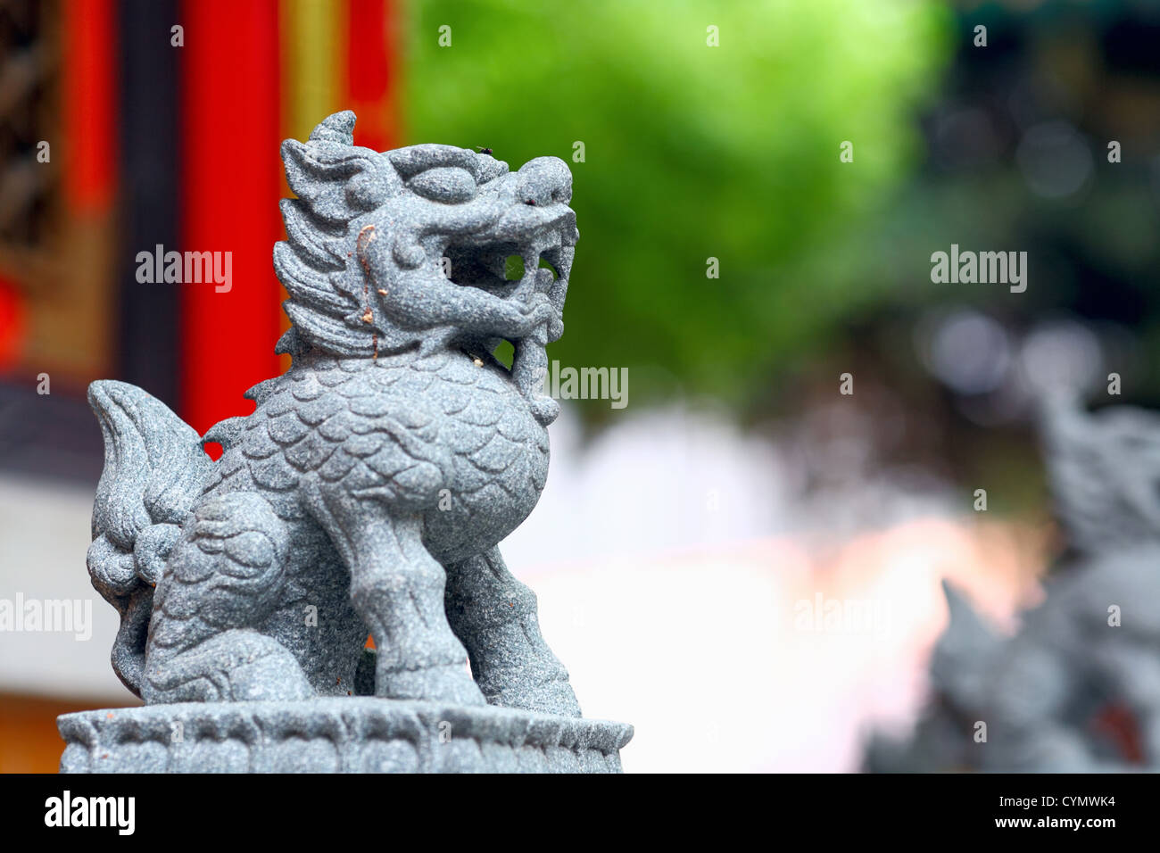 chinese lion statue Stock Photo