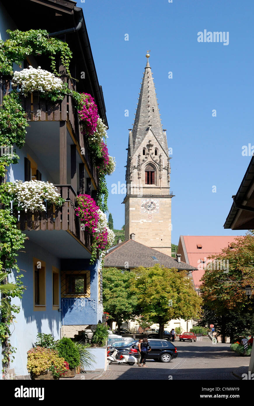 Parish Church Of Tramin At The South Tyrolean Wine Route Stock Photo Parish Church Of Tramin At The South Tyrolean Wine Route Stock Photo