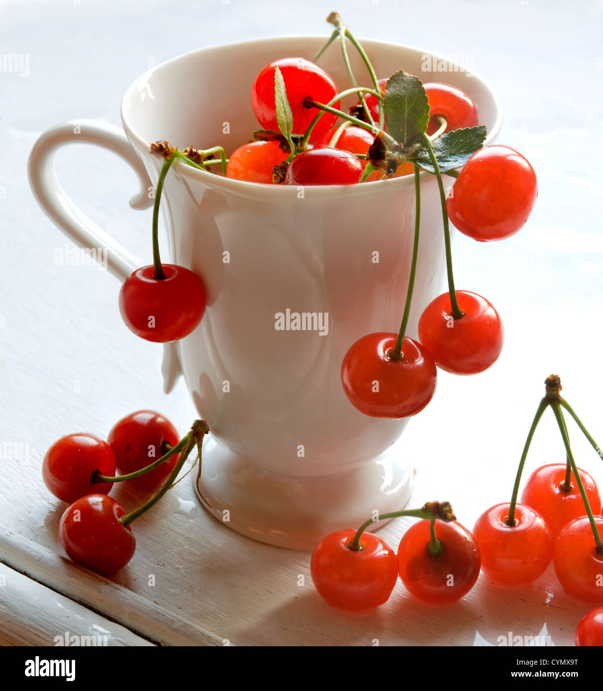cherry in mug Stock Photo