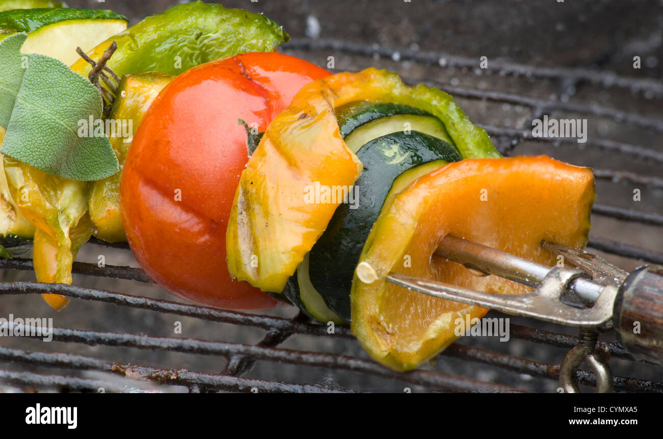 vegetables on grill Stock Photo