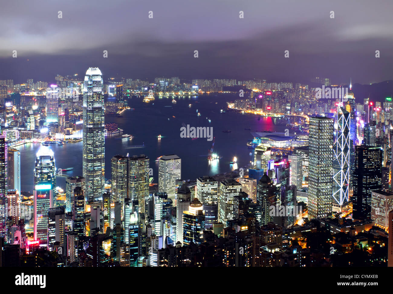 Hong Kong cityscape at night Stock Photo - Alamy