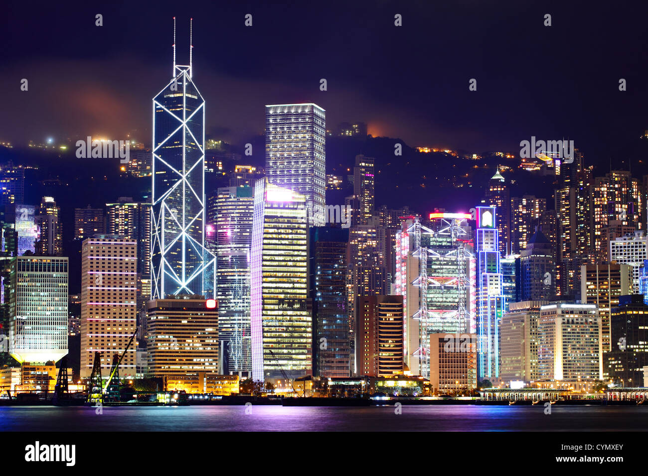 Hong Kong cityscape at night Stock Photo - Alamy
