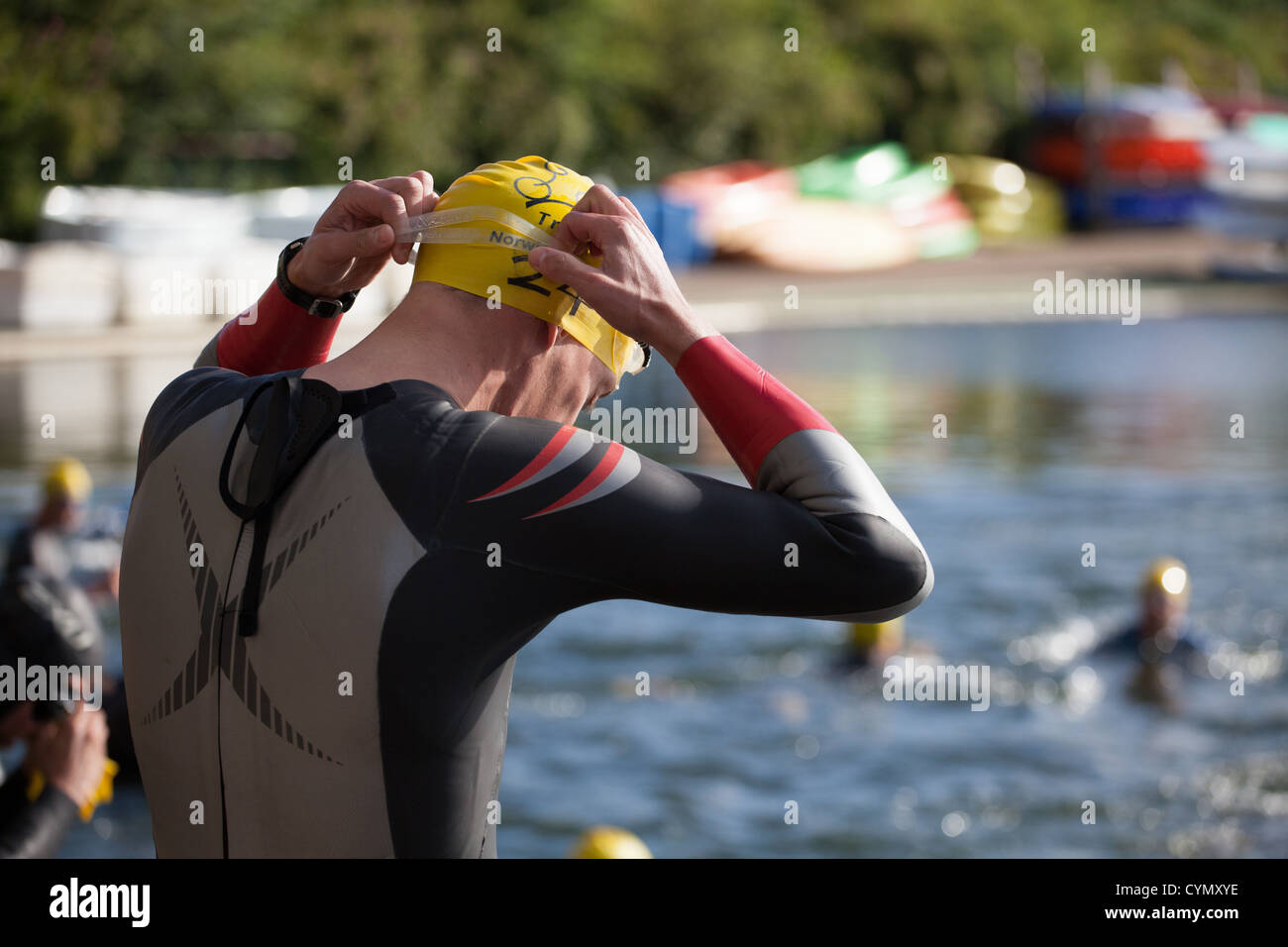 - Taking part in the 2012 Whitlingham Triathlon - Norwich, Norfolk, UK Stock Photo