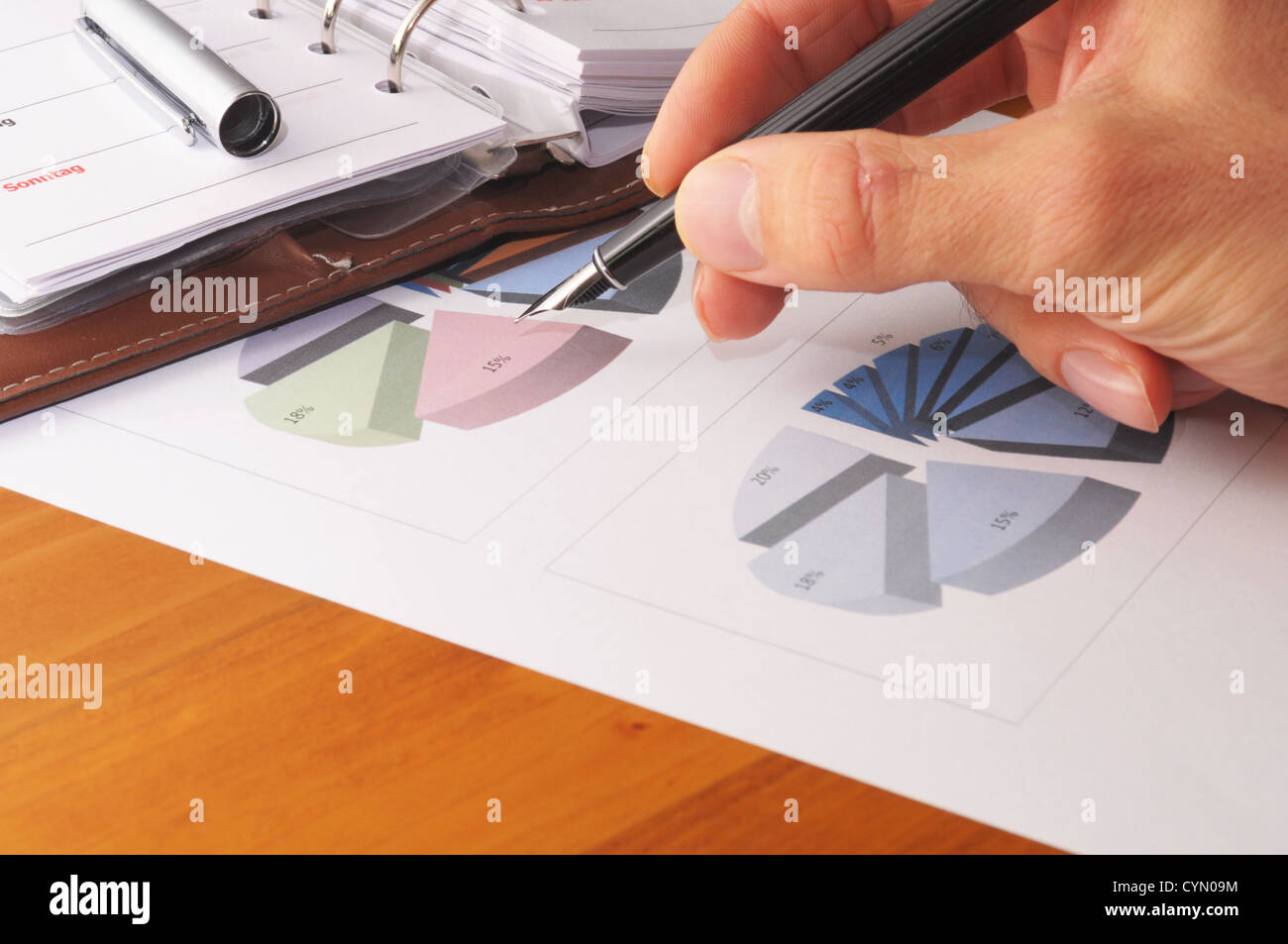 paper work on office with business information Stock Photo