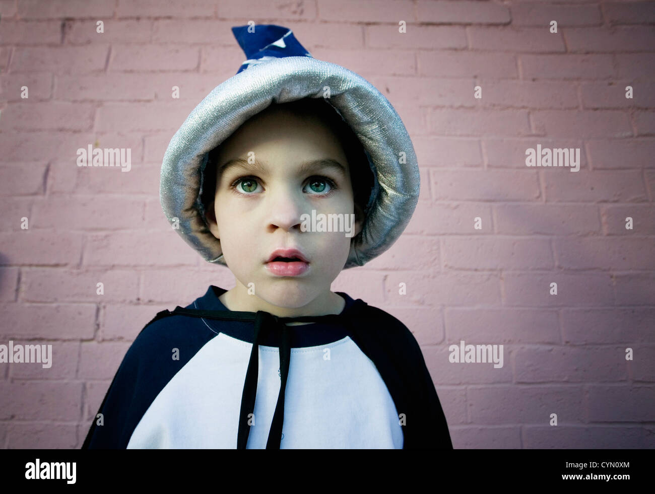 Close-up of a young boy in a wizard costume Stock Photo