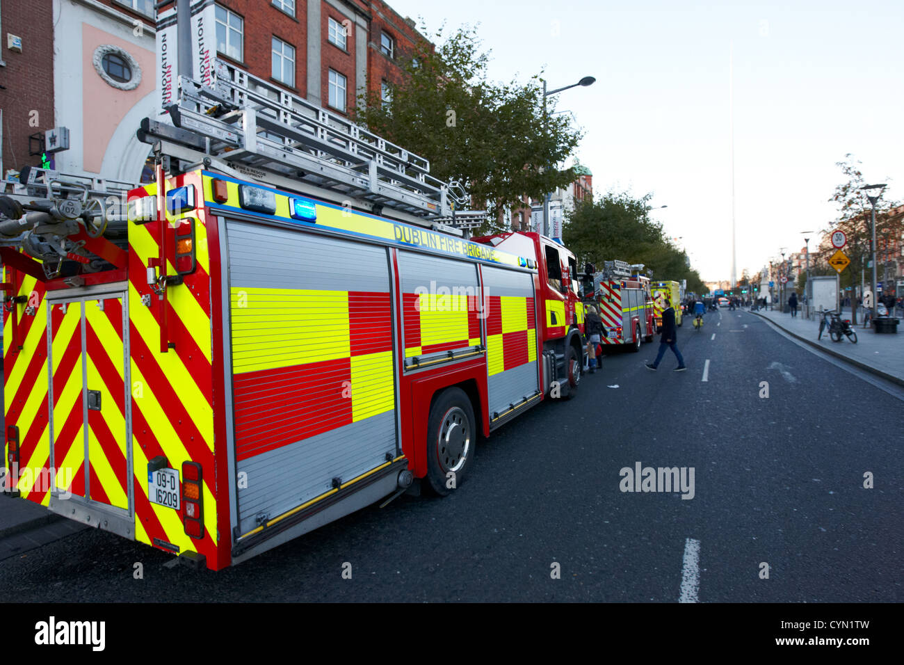 dublin fire brigade engine on call out oconnell street dublin republic