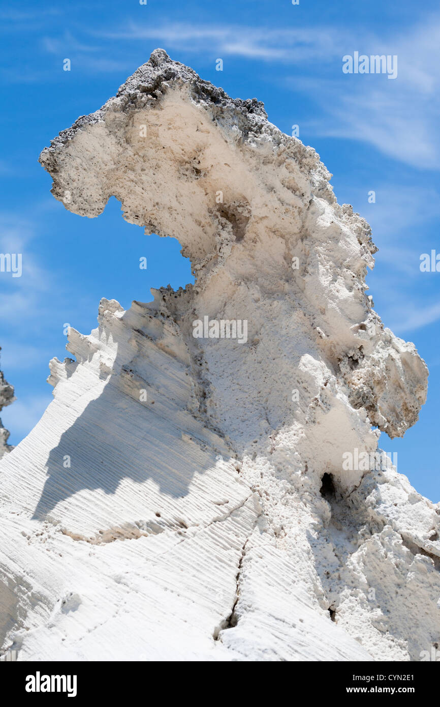 Rock formation along a beach in the Exuma's. Stock Photo