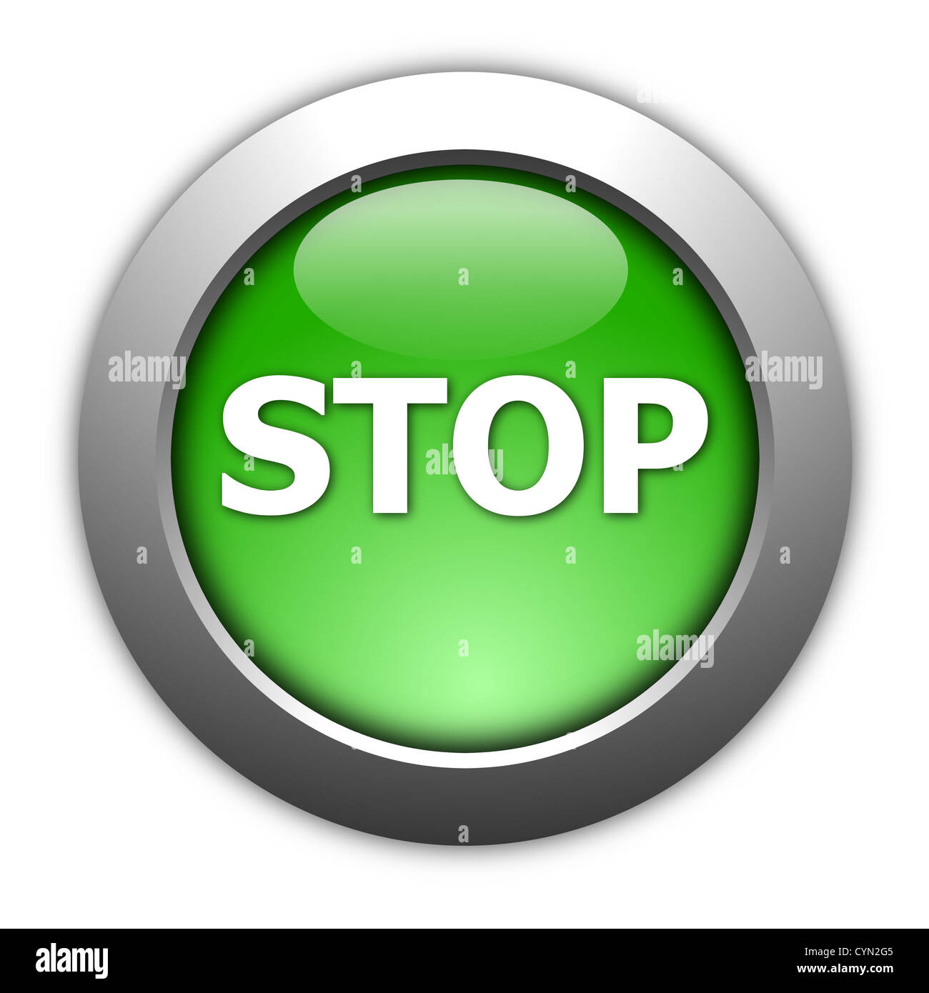 illustration of a stop button on white background Stock Photo - Alamy