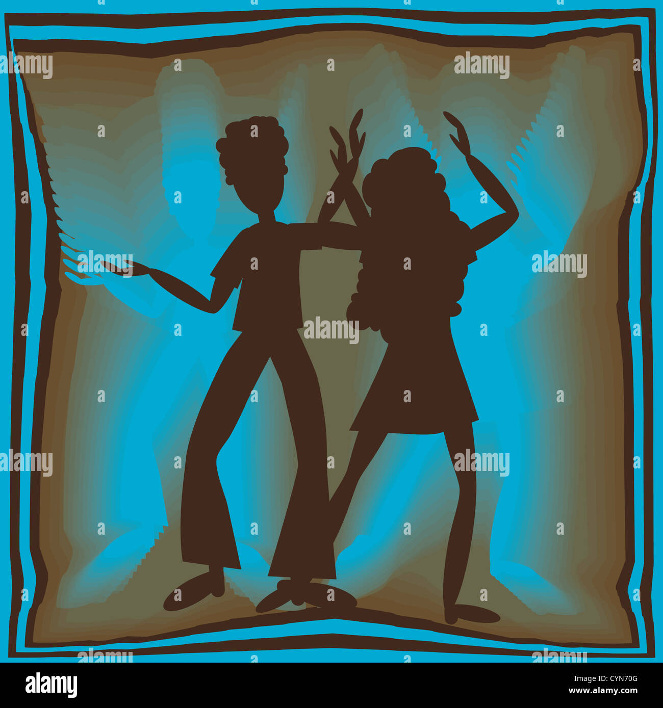 Retro silhouette dancing hi-res stock photography and images - Alamy