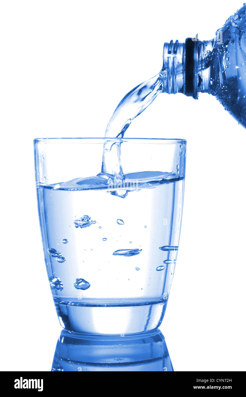 lifestyle concept with glass of pouring cold water Stock Photo Alamy