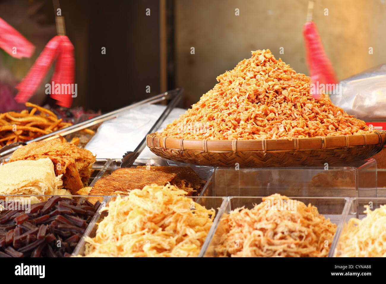 dried shrimps in chinese market Stock Photo Alamy