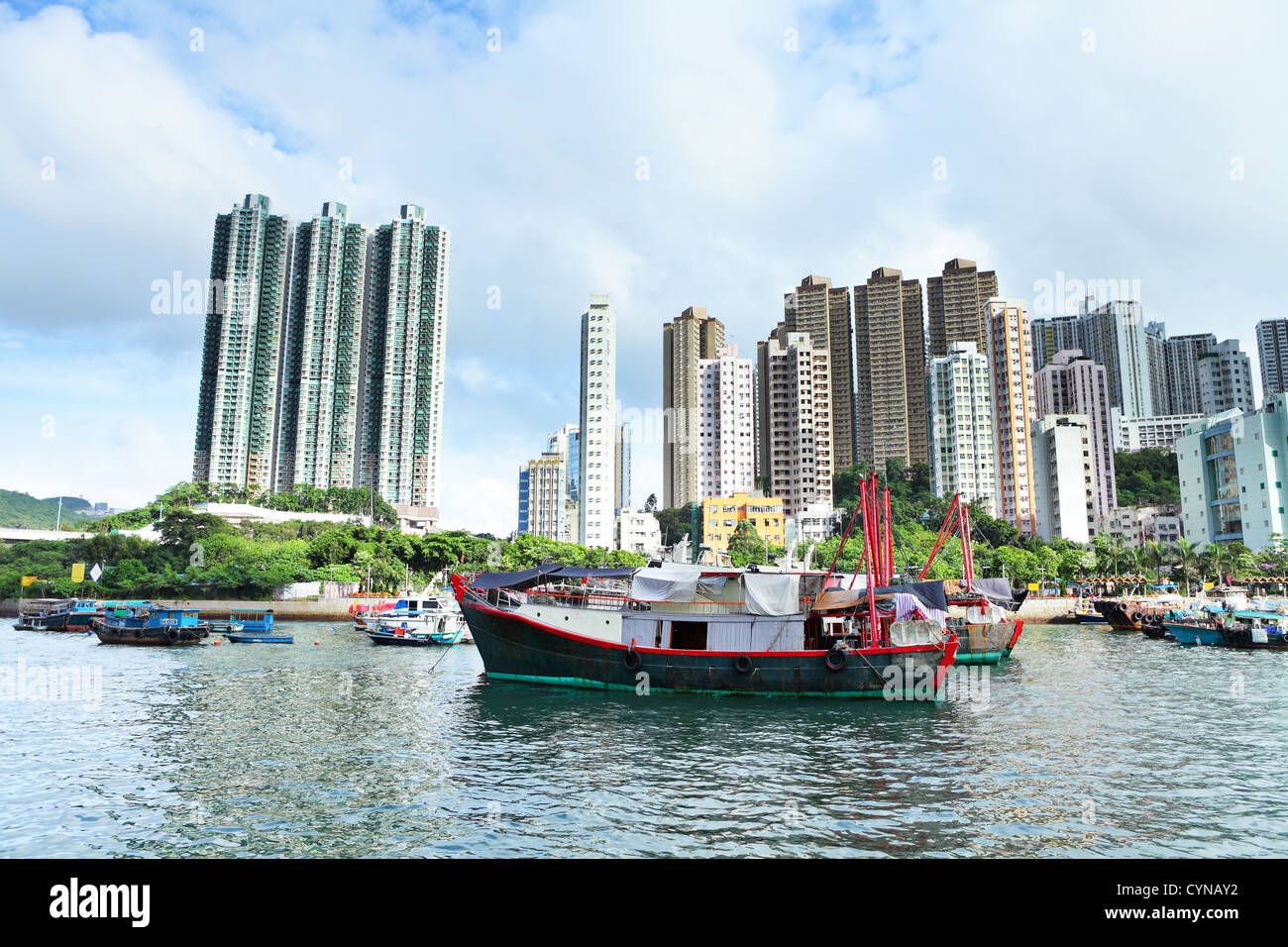 typhoon shelter in Hong Kong, aberdeen Stock Photo
