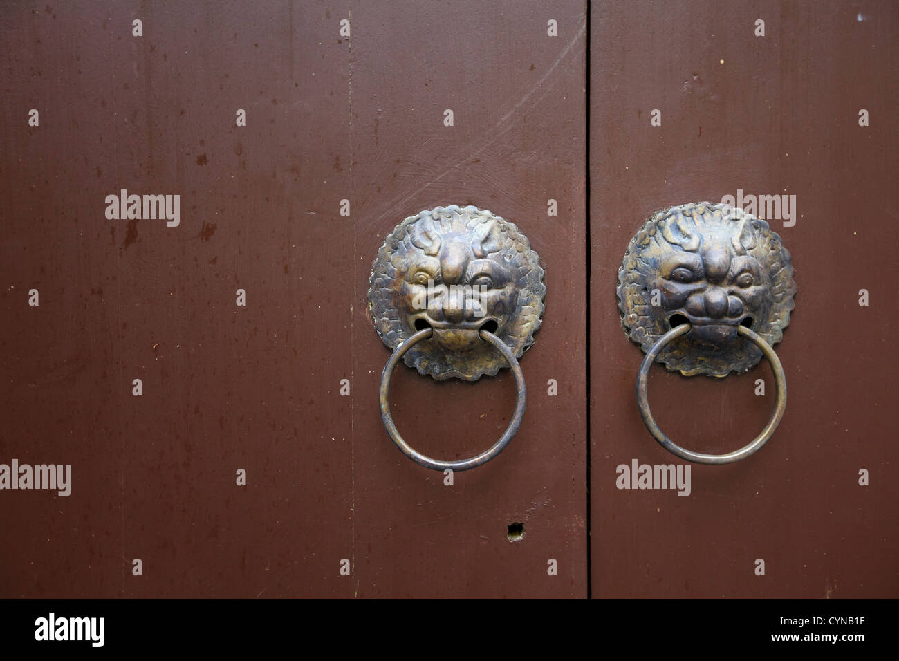 lion door lock Stock Photo Alamy