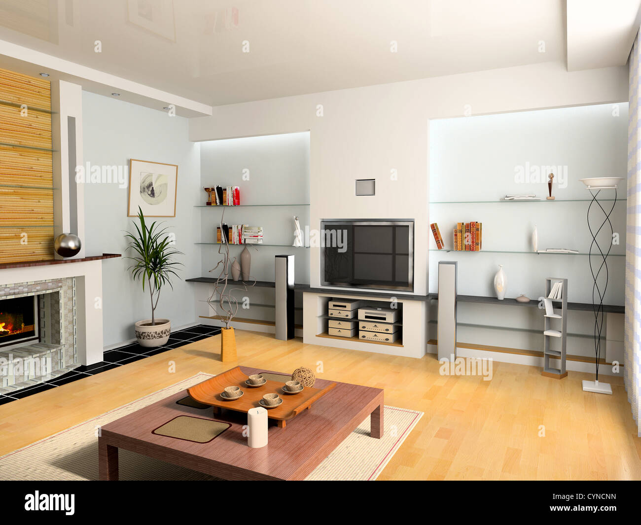 design of the modern living interior of privat apartment Stock Photo