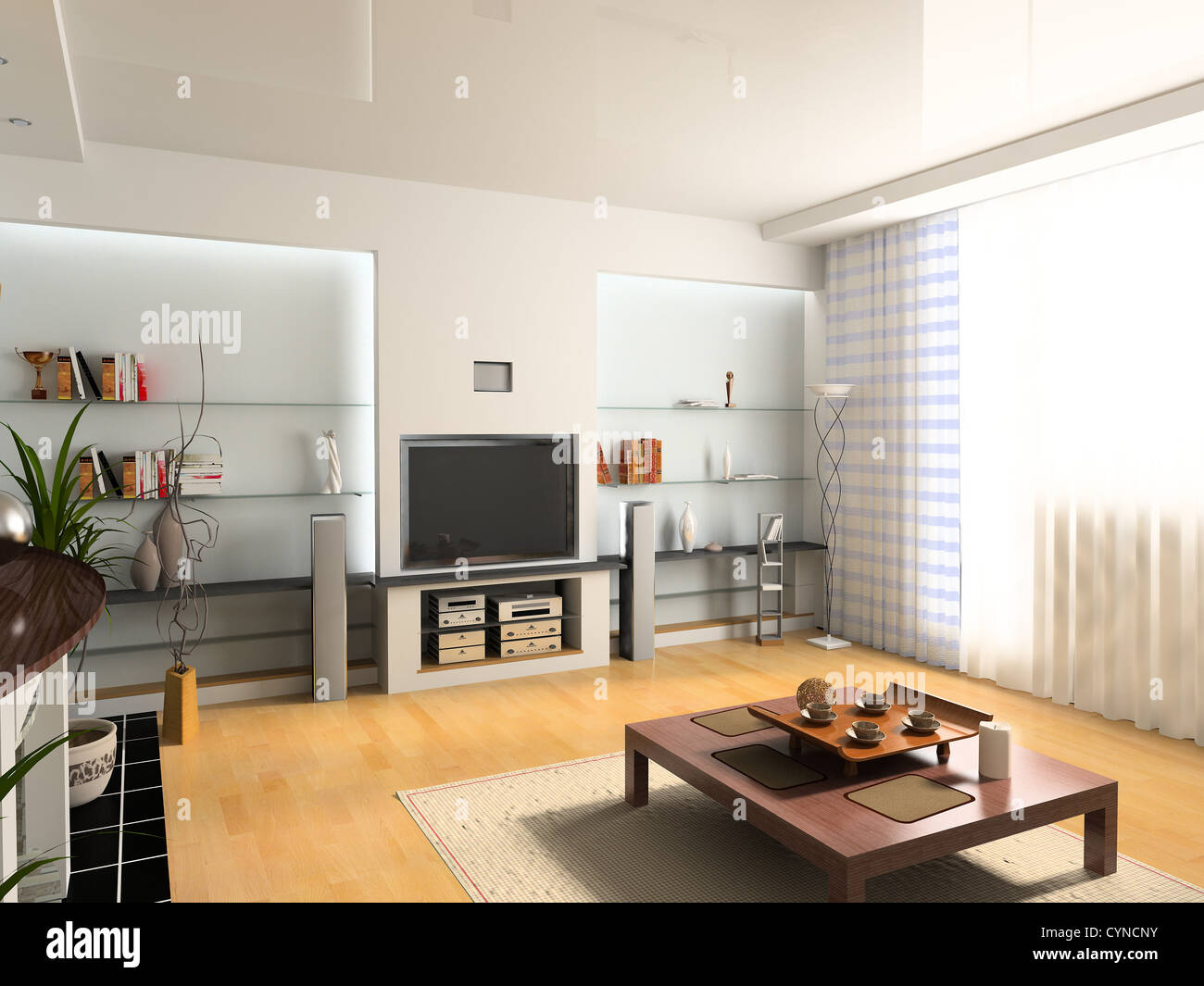 design of the modern living interior of privat apartment Stock Photo